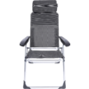 Black mesh chair with headrest, armrests and chrome frame on white background
