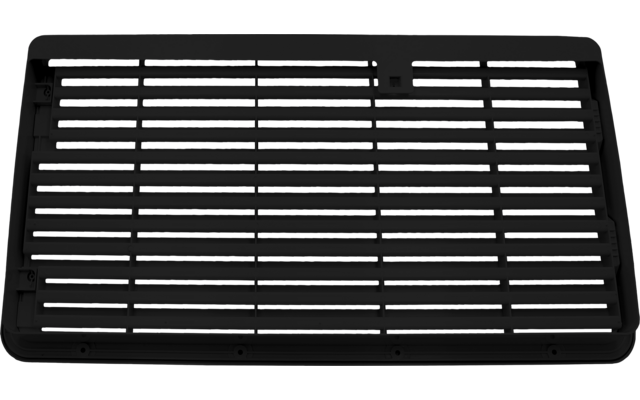 Rechteckiges schwarzes Gitter mit horizontalen Streben und flachem Rahmen