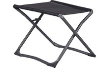 Taburete plegable con estructura negra y asiento negro