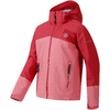 Zweifarbige Jacke (rot und rosa) mit Kapuze, durchgehendem Reißverschluss, zwei seitlichen Reißverschlusstaschen und kleinem Logo auf der linken Brust
