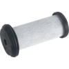 Zylinderförmiger Filter mit schwarzem Rand und weißem Gittergewebe