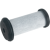 Zylinderförmiger Filter mit schwarzem Rand und weißem Gittergewebe