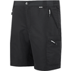 Schwarze Shorts mit Reißverschlusstasche und Bund mit Knopf