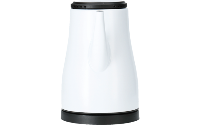 White electric coffee grinder with black lid and base
