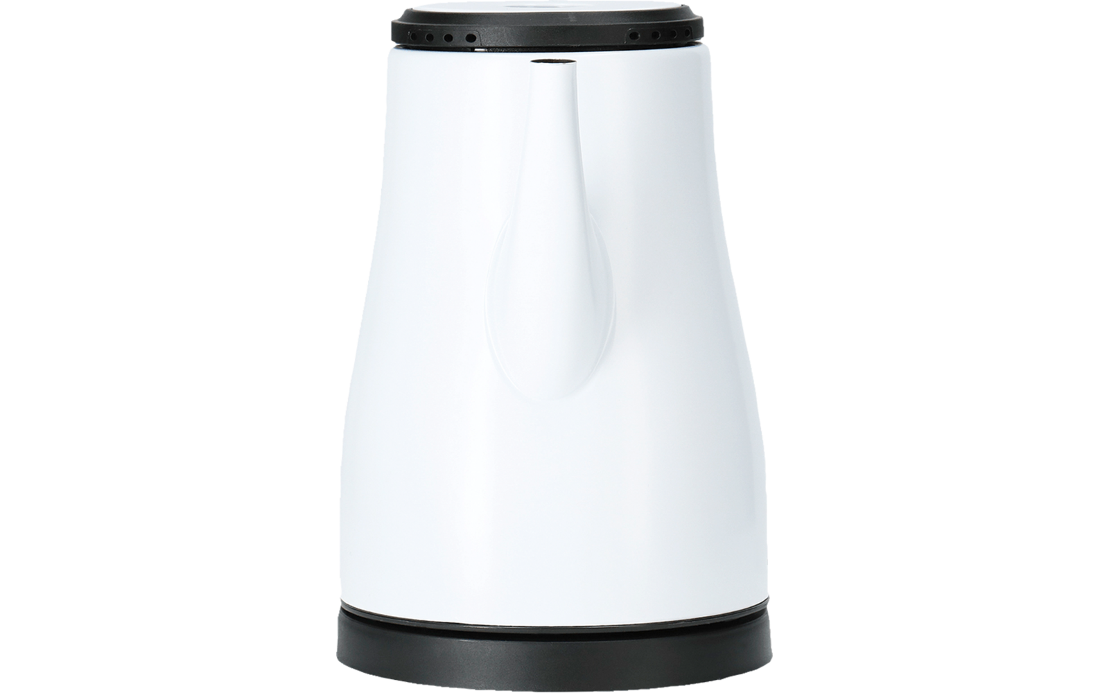 White electric coffee grinder with black lid and base