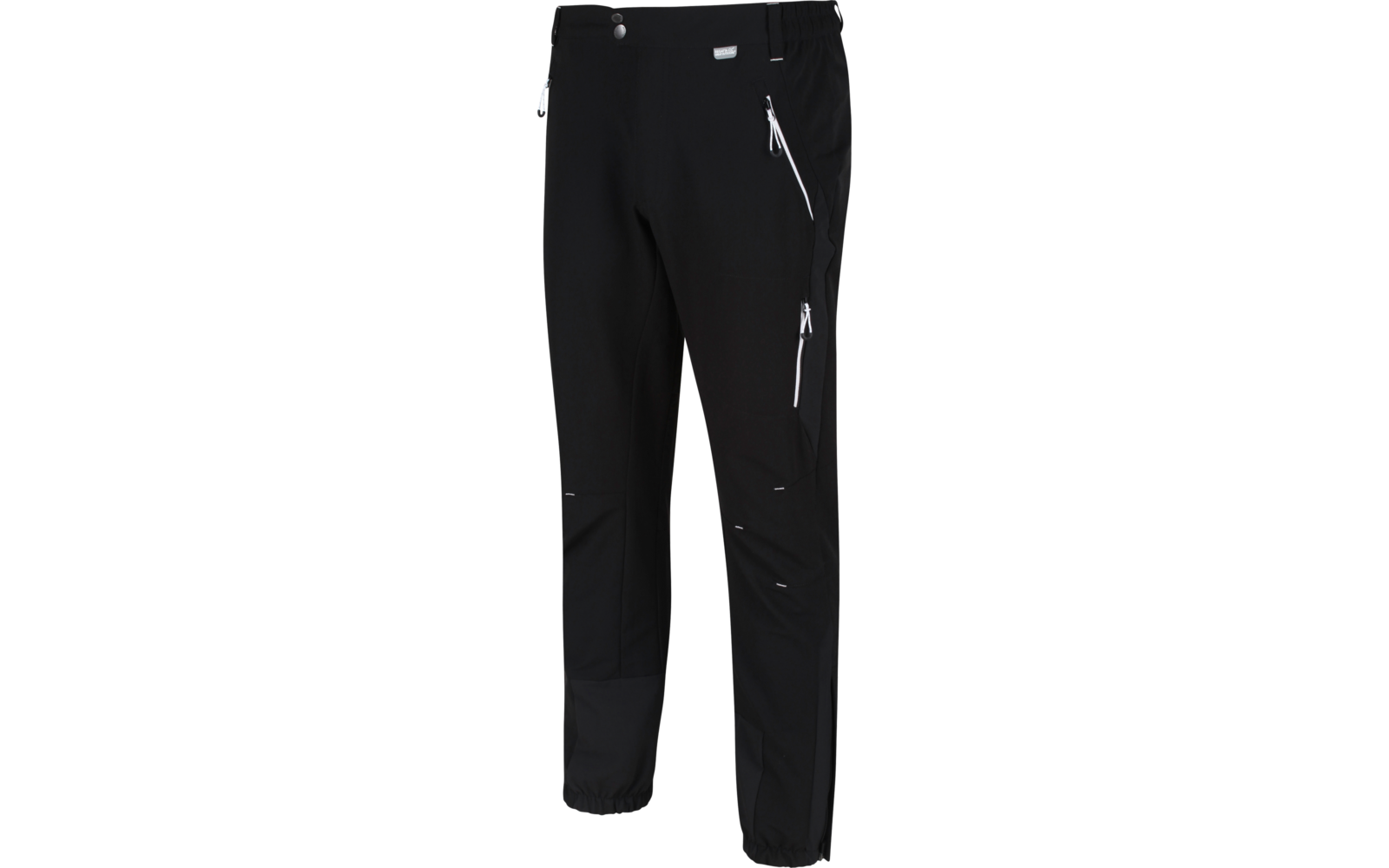 Schwarze Outdoor-Hose mit Reißverschlüssen an den Beinen