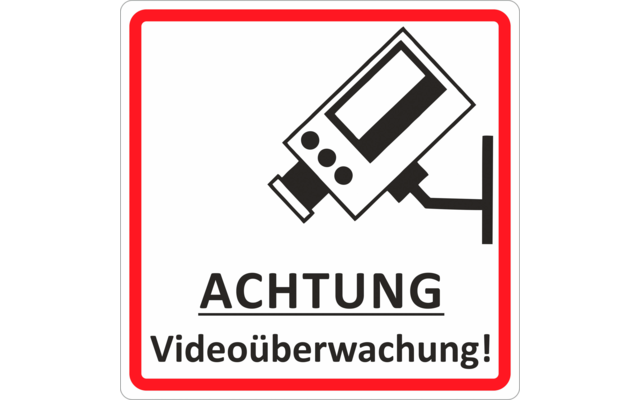 Contactor sign video surveillance 100 x 100 x 0.5 mm