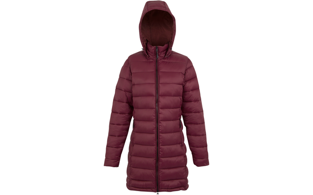Manteau rouge à manches longues avec capuche et fermeture éclair