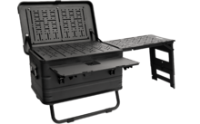 807273 - Caja de camping de aluminio negra con mesa de picnic plegable Santiago Camplife