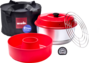 Omnia x Fritz Berger Campingbackofen 3 Liter Set 5-tlg. inkl. Silikonbackform, Aufbackgitter, Transporttasche & Thermometer