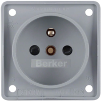 Berker Steckdose Frankreich - grau matt