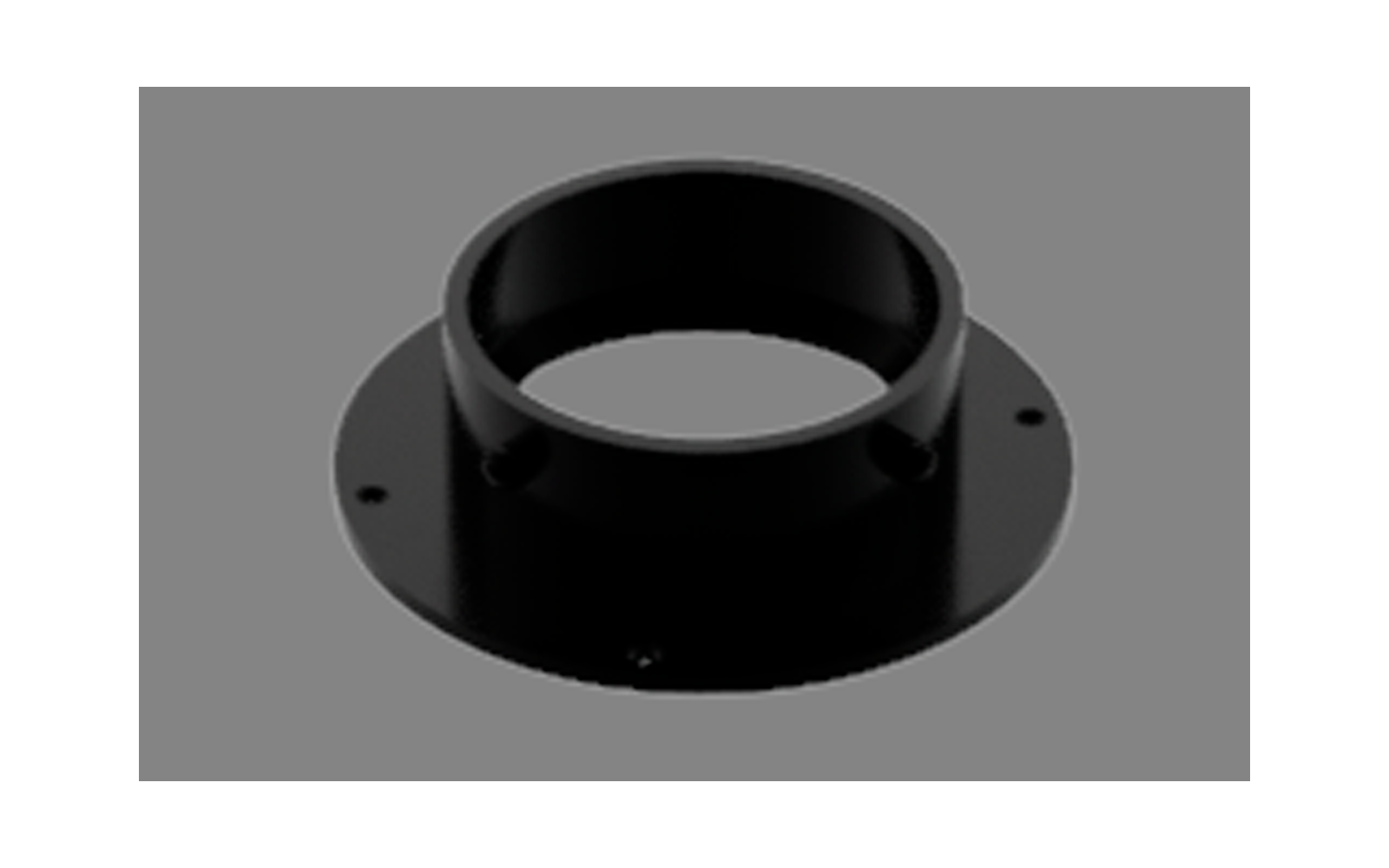 Objet rond noir sur fond gris