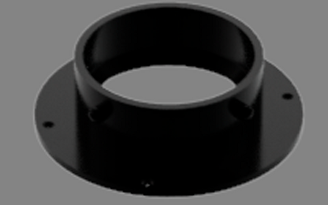 Black round object on gray background