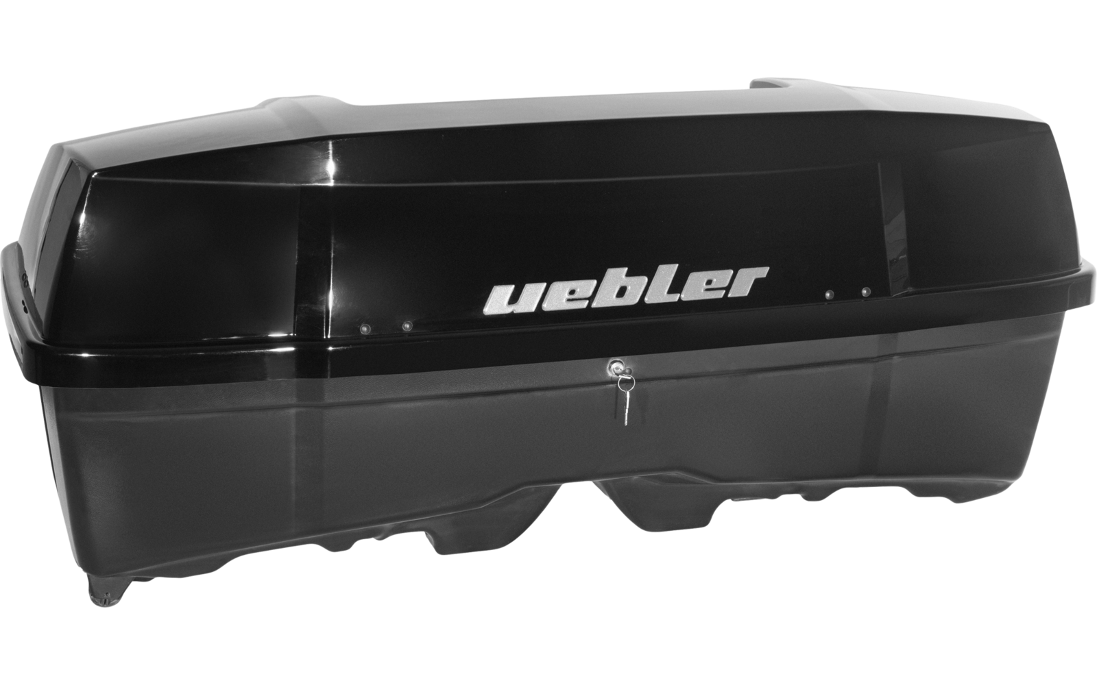 Panier de vélo noir avec l'inscription 'uebler'