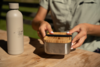 Camplife Edelstahldose mit Bambusdeckel und Gummiband 1200 ml