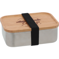 Camplife Edelstahldose mit Bambusdeckel und Gummiband 1200 ml