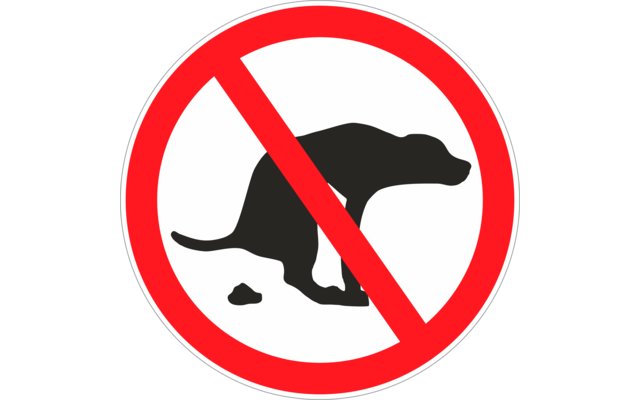 Protect dog excrement prohibited street sign round 95 x 95 x 0.5 mm