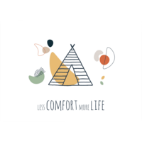 Carte postale 14,8 x 10,5 cm Less Comfort more life Advanture Shop