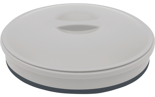 Contenedor redondo gris con tapa