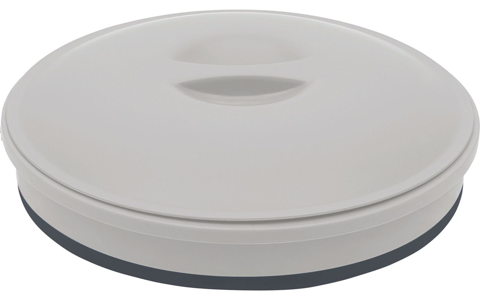 Contenedor redondo gris con tapa