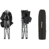 Bâtons de randonnée pliés en aluminium avec poignées noires et sac de transport noir