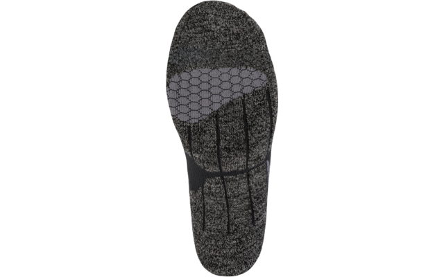 Semelle de chaussette gris-noir avec motif alvéolé