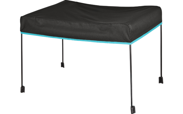 Schwarzer quadratischer Hocker mit vier Beinen