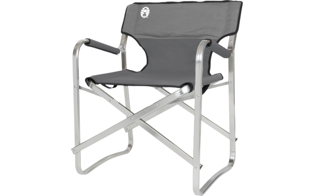 Silla de camping plegable Coleman Deck Chair 62 × 79 × 52 cm de aluminio, plata sin mesa lateral