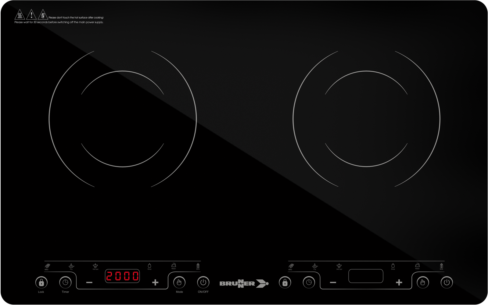 Produktbild Brunner Hot Point Induction Double Induktionskochfeld tragbar 3500 W 1