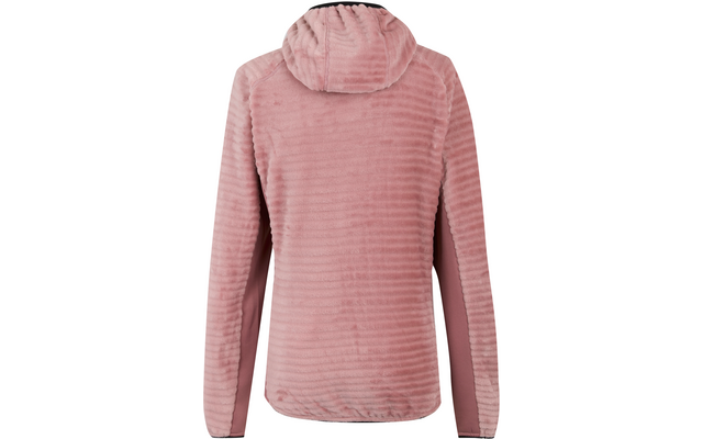 Rosa langärmliger Pullover mit Kapuze, Rückansicht
