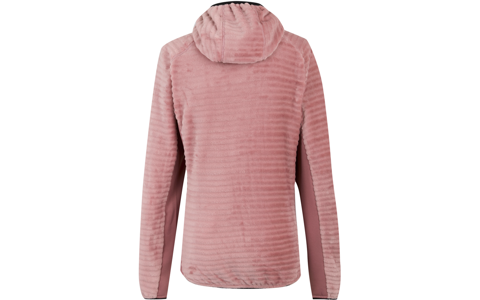 Rosa langärmliger Pullover mit Kapuze, Rückansicht