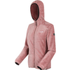 Rosa Damenjacke mit Kapuze, Reißverschluss und dezentem Muster