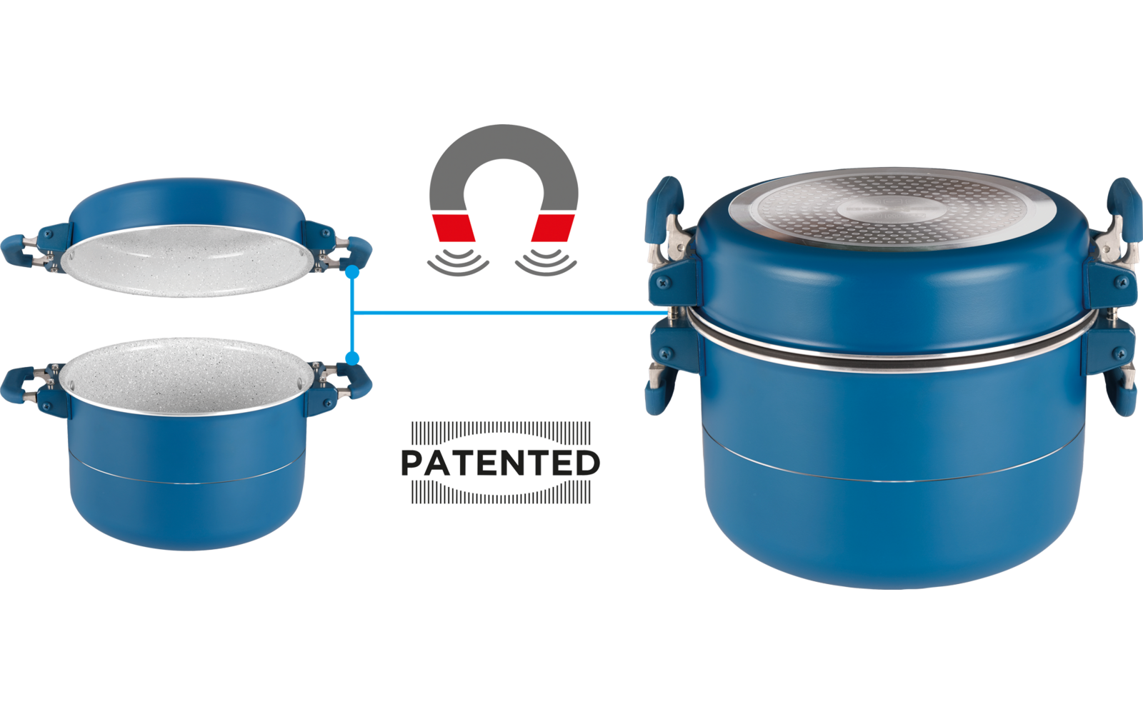 Produktbild Brunner Carezza Magnetogrip 7+1 Kochtopfset mit Vacublock 8-tlg. 1