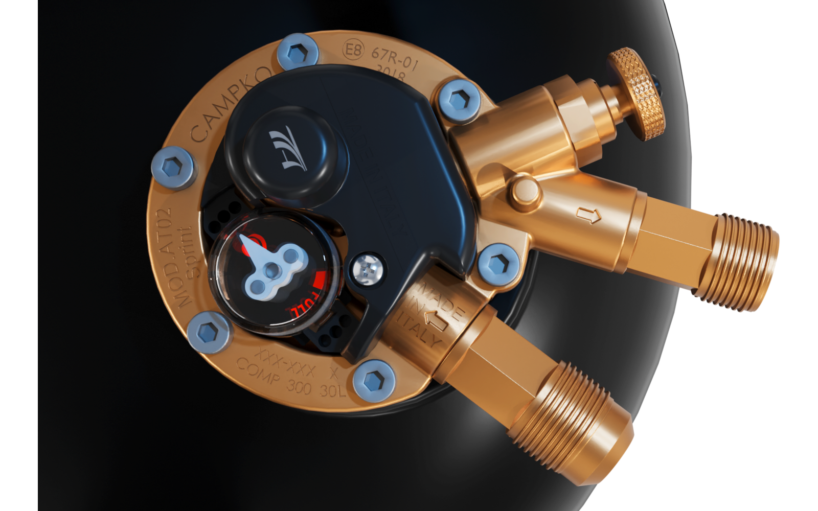 Produktbild CAMPKO 30 Liter Gastankflasche Stahl mit Multiventil 80 % F&uuml;llstopp 1