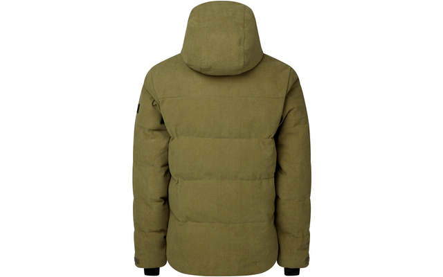 Olivgrüne Steppjacke mit Kapuze, Rückansicht