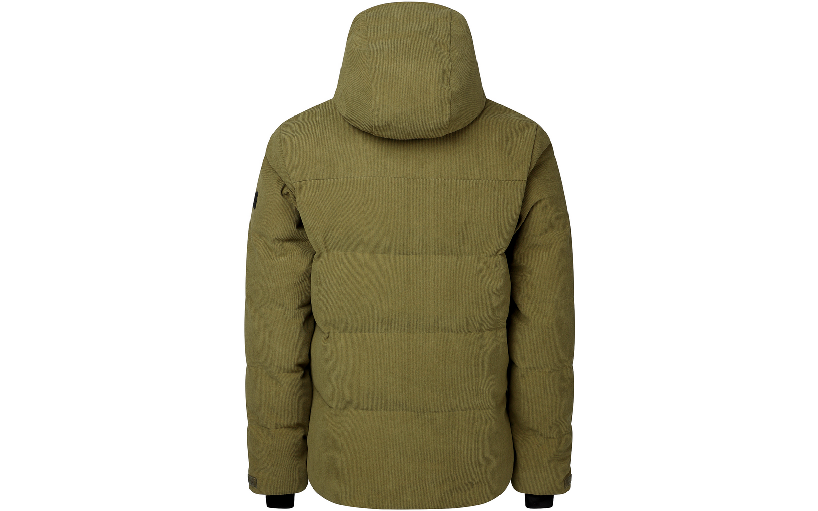 Olivgrüne Steppjacke mit Kapuze, Rückansicht