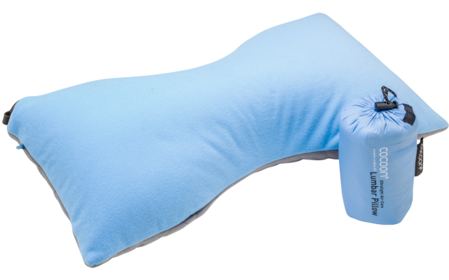 Cocoon Air Core Pillow Soporte lumbar ultraligero en forma de mariposa azul claro / gris