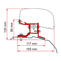Fiamma Ford Custom L1 bracket for Fiamma F40van for right-hand drive