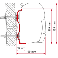 Fiamma Kit Hymer 2016 awning adapter for Fiamma F45