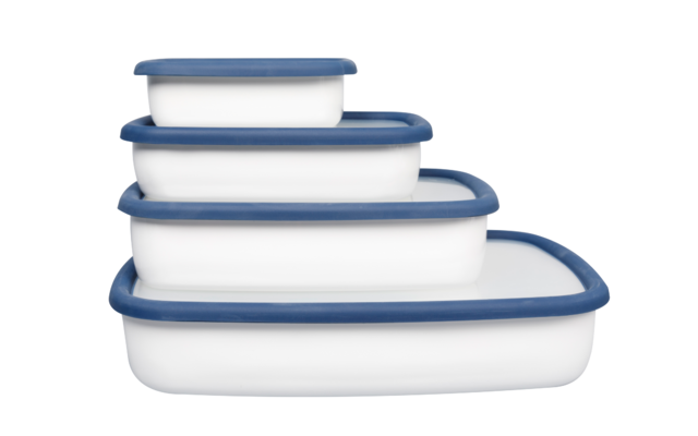 HoneyWare Caja de almacenamiento de alimentos esmaltada plana XL de 3 litros Azul