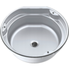 Stainless steel sink with round shape and drain hole in the center