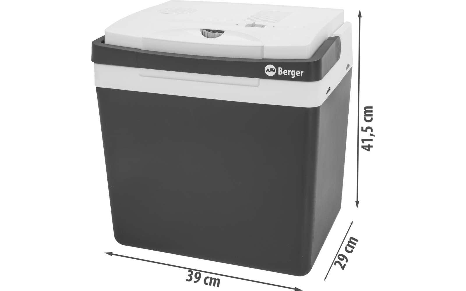 Tragbare Kühlbox in grau und weiß