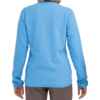 Person von hinten mit blauem Pullover