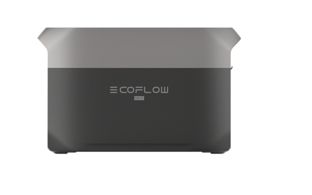 Rechteckiges, zweifarbiges Gehäuse mit hellgrauer Oberseite und dunkelgrauer Unterseite, mittig weißes COFLOW-Logo mit kleinem Schriftzug darunter, abgerundete Ecken, zwei trapezförmige hervorstehende Winkel oben, weißer Hintergrund