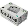 Weißer rechteckiger Produktkarton mit aufgedrucktem Bild einer Metall-Wasserwaage, Schriftzug 'EasyLevel Digital Spirit Level', Apple- und Android-Logos, QR-Code und Website 'EasyLevel.com'