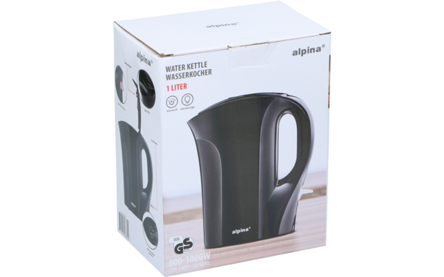 Produktbild Alpina Wasserkocher 1 Liter 800&ndash;1000 W schwarz 1