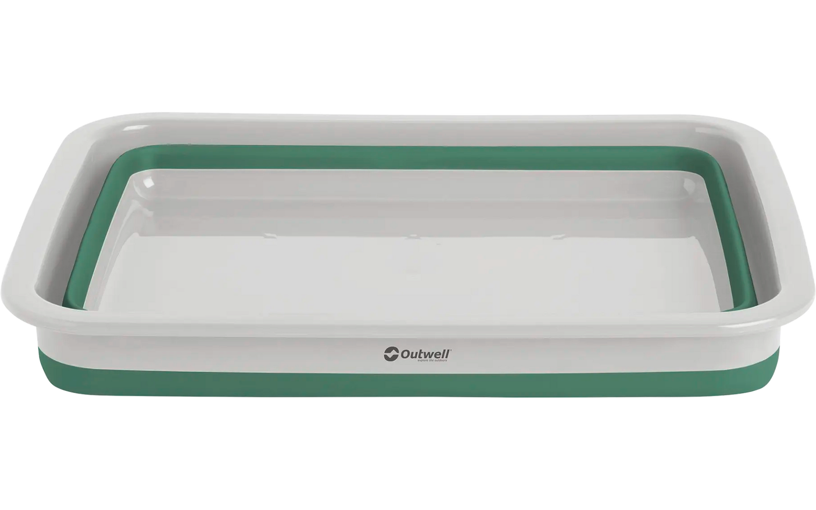 Witte en groene opvouwbare rechthoekige kunststof bak