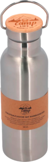 Camplife Edelstahl Isolierflasche mit Bambusdeckel 600 ml