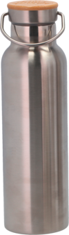 Camplife Edelstahl Isolierflasche mit Bambusdeckel 600 ml