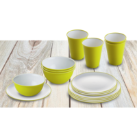 Omada servies met schaal 16 st. voor 4 personen appelgroen